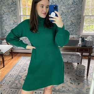 Green J. Crew Sweater Dress